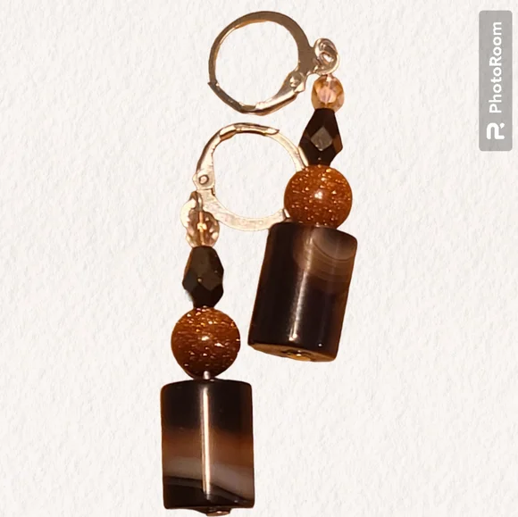 Handmade Earrings with Natural Stone - Picture 3 of 10